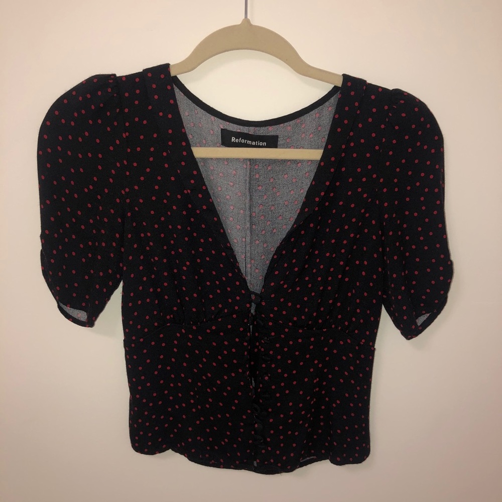 COPY - Reformation Polkadot Blouse